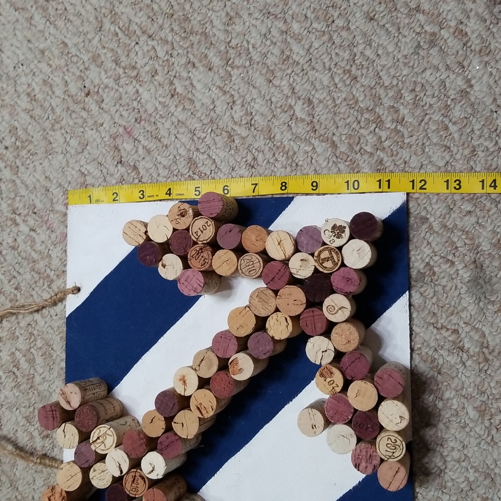 Hand Crafted Upcycled Nautical Anchor Wine Corks Wall Decor - Picture 3 of 7